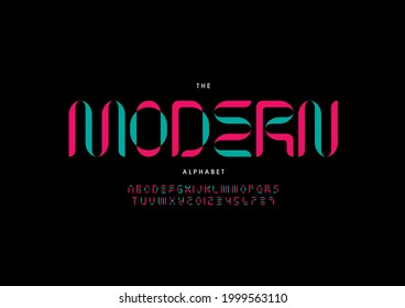 Vector of stylized modern alphabet and font