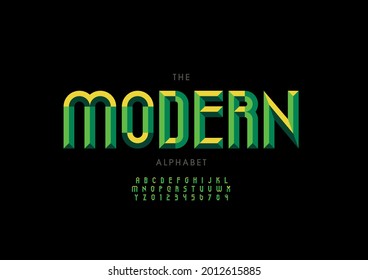 Vector of stylized modern alphabet and font