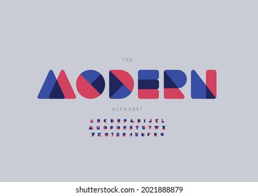 Vector of stylized modern alphabet and font