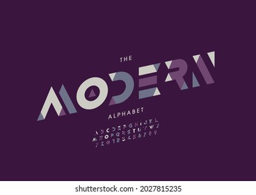 Vector of stylized modern alphabet and font