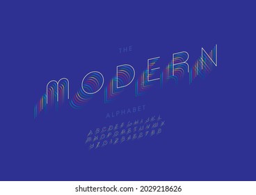 Vector of stylized modern alphabet and font