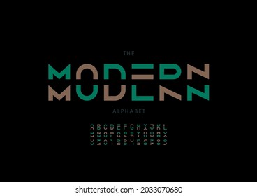 Vector of stylized modern alphabet and font