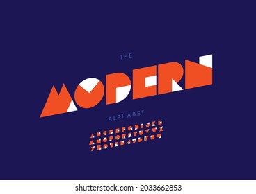 Vector of stylized modern alphabet and font