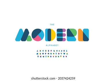 Vector of stylized modern alphabet and font