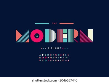 Vector of stylized modern alphabet and font