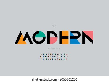 Vector of stylized modern alphabet and font