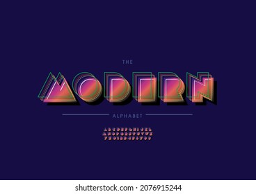 Vector of stylized modern alphabet and font