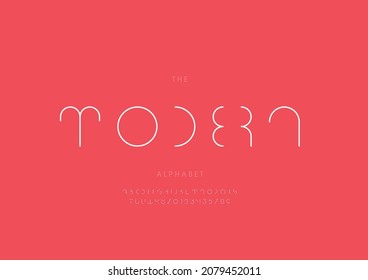 Vector of stylized modern alphabet and font
