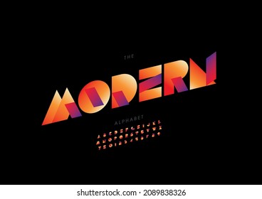Vector of stylized modern alphabet and font