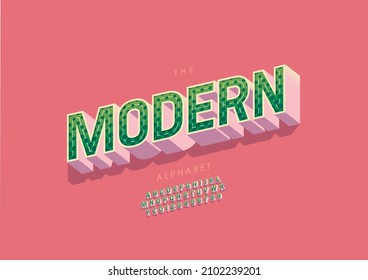Vector of stylized modern alphabet and font