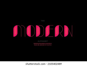 Vektorgrafik des stylisierten modernen Alphabets und der Schriftart