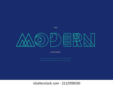 Vector of stylized modern alphabet and font