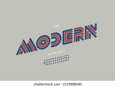 Vector of stylized modern alphabet and font