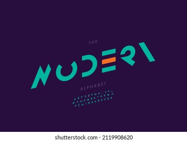 Vector of stylized modern alphabet and font