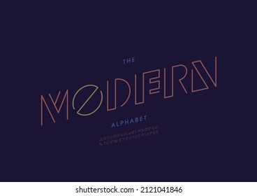 Vector of stylized modern alphabet and font