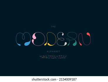 Vector of stylized modern alphabet and font