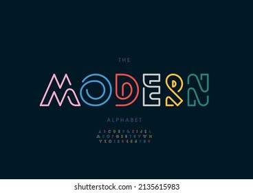 Vector of stylized modern alphabet and font