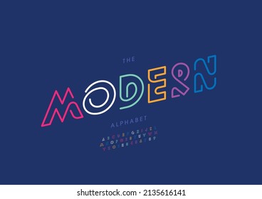 Vector of stylized modern alphabet and font