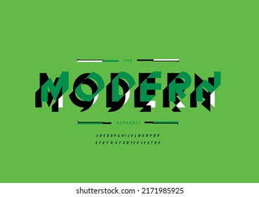 Vector of stylized modern alphabet and font