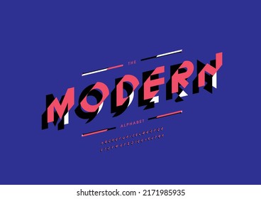 Vector of stylized modern alphabet and font