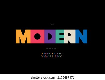 Vektorgrafik des stylisierten modernen Alphabets und der Schriftart
