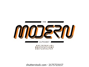 Vector of stylized modern alphabet and font