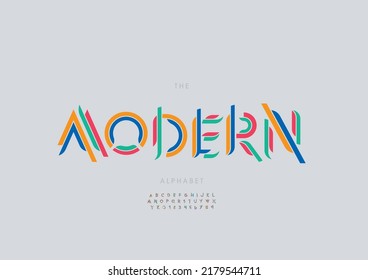 Vector of stylized modern alphabet and font