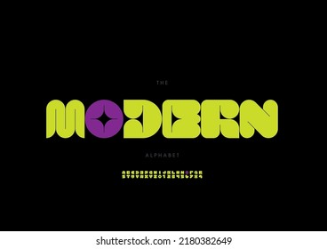 Vector of stylized modern alphabet and font