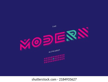 Vector of stylized modern alphabet and font