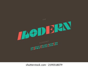 Vector of stylized modern alphabet and font