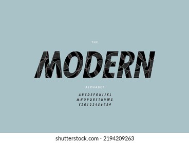 Vector of stylized modern alphabet and font