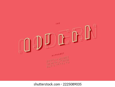 Vector of stylized modern alphabet and font