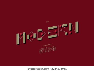 Vector of stylized modern alphabet and font