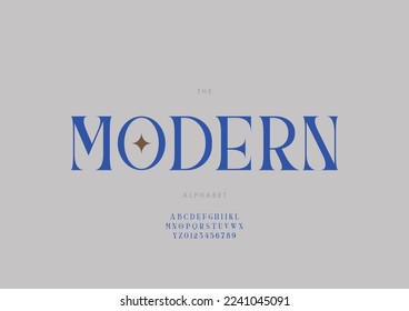 Vector of stylized modern alphabet and font