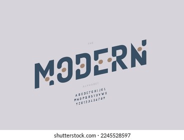 Vector of stylized modern alphabet and font