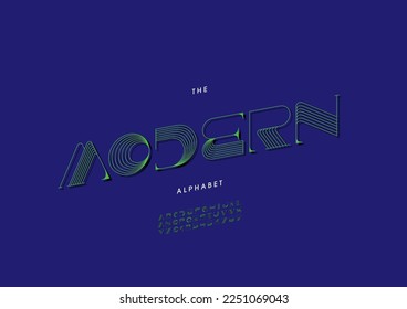 Vector del alfabeto y letra modernos estilizados