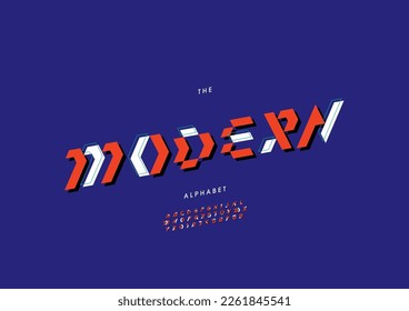 Vector of stylized modern alphabet and font