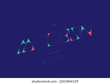 Vector of stylized modern alphabet and font