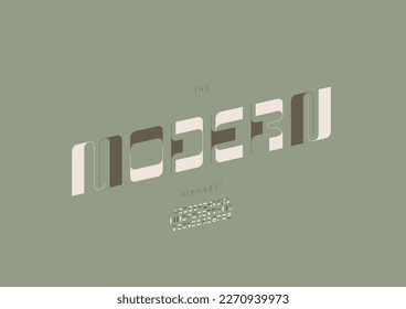 Vector of stylized modern alphabet and font