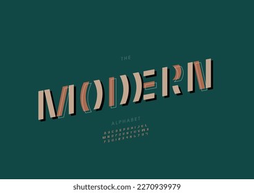 Vektorgrafik des stylisierten modernen Alphabets und der Schriftart