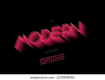 Vector del alfabeto y letra modernos estilizados