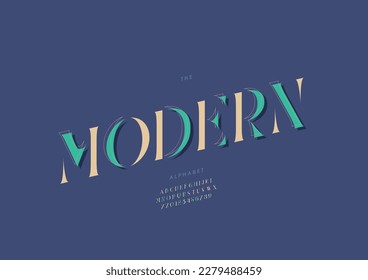Vector of stylized modern alphabet and font