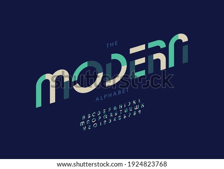 Vector of stylized modern alphabet and font