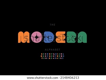 Vector of stylized modern alphabet and font
