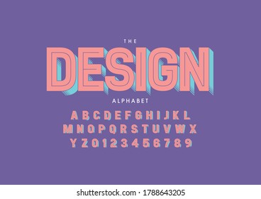 Vector of stylized modern block design font alphabet