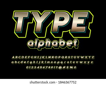 Vector of stylized modern bold alphabet design