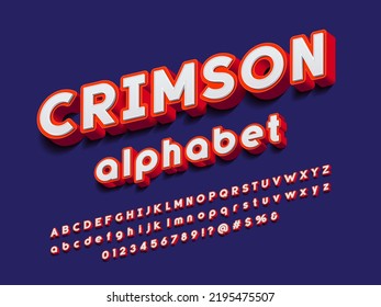Vector of stylized modern bold alphabet design with uppercase, numbers and symbols