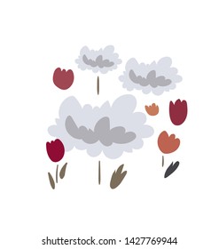 vector stylized modern card design elements floral composition