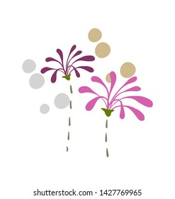 vector stylized modern card design elements floral composition