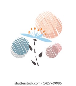 vector stylized modern card design elements floral composition